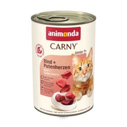 6x 400g animonda Carny Senior Rund + Kalkoen Hartjes natvoer voor katten
