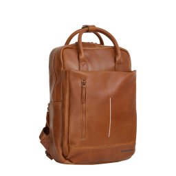 New Rebels Obsidian Miami Cognac Leren Laptoprugzak 13 inch Premium Werktas Schooltas Business 10 Liter Echt Leer