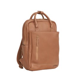 New Rebels Obsidian Miami Camel Leren Laptoprugzak 13 inch Premium Werktas Schooltas Business 10 Liter Echt Leer