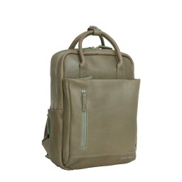 New Rebels Obsidian Miami Saliegroen Leren Laptoprugzak 13 inch Premium Werktas Schooltas Business 10 Liter Echt Leer