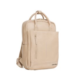 New Rebels Obsidian Miami Beige Leren Laptoprugzak 13 inch Premium Werktas Schooltas Business 10 Liter Echt Leer