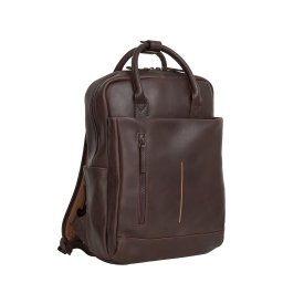 New Rebels Obsidian Miami Bruin Leren Laptoprugzak 13 inch Premium Werktas Schooltas Business 10 Liter Echt Leer