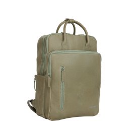 New Rebels Obsidian Milwaukee Saliegroen Leren Laptoprugzak 15.6 inch Premium Werktas Schooltas Business 18 Liter Echt Leer