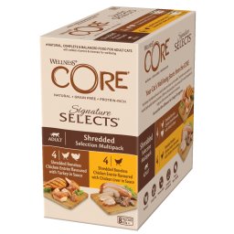 8x79g Wellness Core Cat Signature Selects Selectie in Reepjes Nat kattenvoer