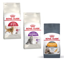 3x400g Sensible 33 + Hair & Skin + Fit 32 Royal Canin Kattenvoer