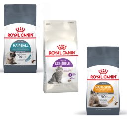 3x400g Sensible 33 + Hair & Skin + Hairball Royal Canin Kattenvoer