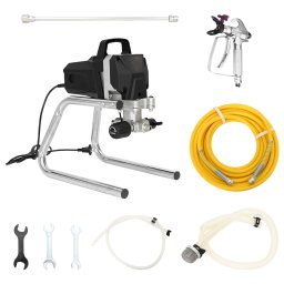 vidaXL Airless Verfspuit 10 m spuitslang 220V 2L/min 227 bar Zwart
