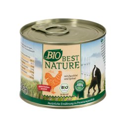 Voordeelpakket: 12 x 200 g Best Nature Cats Bio Kip en Courgette nat kattenvoer