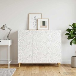 vidaXL Dressoir Hoogglans Wit 89 x 34,5 x 80 cm Bewerkt hout