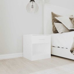 vidaXL Nachtkastje met 1 lade wit 2 st
