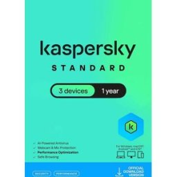 Kaspersky Standard Anti-Virus 2026 - 3 Apparaats - 1 Jaar voor PC / Mac / iOS / Android - Code Downloaden