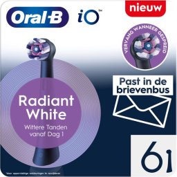 Oral-B iO Series Radiant White Zwart - Originele opzetborstels voor wittere tanden - 8 Stuks