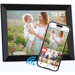 Siltcon® Digitale Fotolijst met WiFi - 10.1 Inch HD Display - Frameo App - Digitaal Fotolijstje - 16GB Opslag - IPS Touchscreen - Wereldwijd delen - Geen Abonnement - Foto & Video