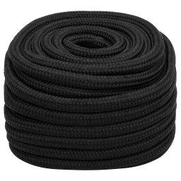 vidaXL Boottouw 20 mm 25 m polypropeen zwart