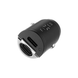 Fixed Dual USB-C 30W autolader zwart