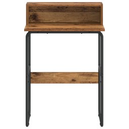 vidaXL Bureau met opbergruimte Oud hout 60 x 50 x 91 cm