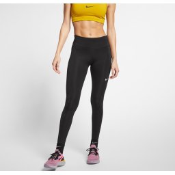 Nike - Maat M - Nk Fast Tght Dames Sportlegging - Black/(Reflective Silv)