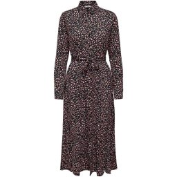 Only Maat XL Jurk Onlrosa Life L/s Midi Shirt Dress Fuschia Pink/ Dreamland Dames