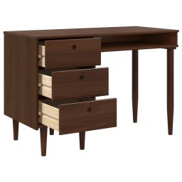 vidaXL Bureau BILBAO Donkerkaramel 114 x 53 x 75 cm