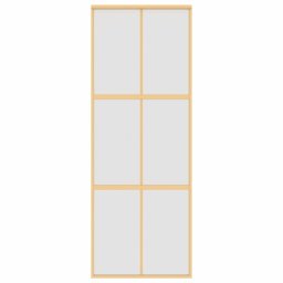 vidaXL Schuifdeur 76x205 cm mat ESG-glas en aluminium goudkleurig