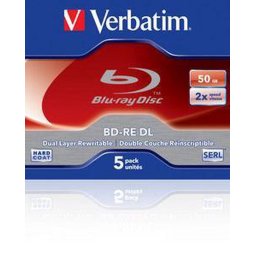 Verbatim 43760 Blu-ray BD-RE DL disc 50 GB 5 stuk(s) Jewelcase