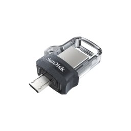 SanDisk Dual Drive Ultra 3.0 64GB USB -Micro USB 150MB lux USB-sticks Zwart