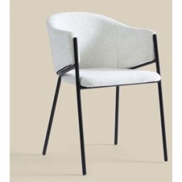 LUMZ Beige eetkamerstoel met ronde rugleuning