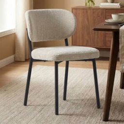 LUMZ Moderne eetkamerstoel beige stof