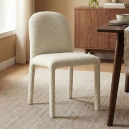 LUMZ Beige eetkamerstoel volledig stof