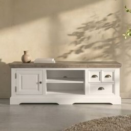 Wit tv-meubel landelijk 145 cm 145x50x54cm Tower Living Fleur