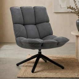 Draaibare fauteuil antraciet Eleonora Daan