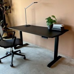 LUMZ Zit-sta bureau zwart eiken 160x80cm
