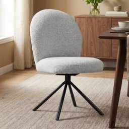 LUMZ Beige eetkamerstoel ronde vormen