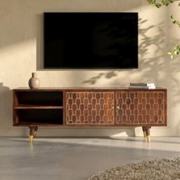 Mangohouten tv-meubel goud 140x35x50cm Kare Design Muskat
