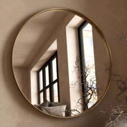 Ronde messing spiegel 100 cm 100x100cm Kare Design Curve