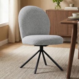 LUMZ Ronde eetkamerstoel grijs