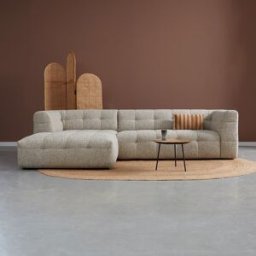 LUMZ Hoekbank beige gemeleerd links