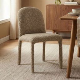 LUMZ Taupe eetkamerstoel volledig stof