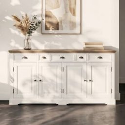 Landelijk dressoir wit 200 cm 200x50x90cm Tower Living Fleur