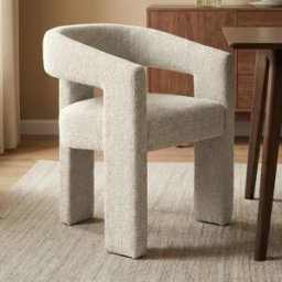 LUMZ Design eetkamerstoel creme volledig stof
