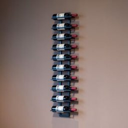LUMZ Stalen wijnrek muur 28x10x125cm
