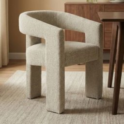 LUMZ Wabi Sabi eetkamerstoel beige volledig stof
