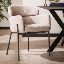 LUMZ Design eetkamerstoel boucle zandkleur
