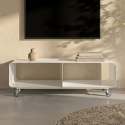 Verrijdbaar tv meubel wit 90x42x30cm Kare Design Lounge M