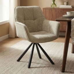 LUMZ Beige eetkamerstoel met stiksels
