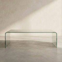 Salontafel gebogen glas 120 cm 120x60cm Kare Design Clear Club