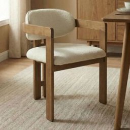LUMZ Wabi Sabi eetkamerstoel met armleuning naturel