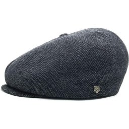 Brixton Maat S Brood Snap Cap Pet Grijs Zwart
