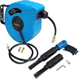 Persluchtslang Haspel + Nagelpistool Blauw Zwart 10M