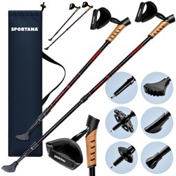 Nordic Walking stokken set van 2 rood